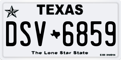 TX license plate DSV6859