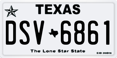 TX license plate DSV6861