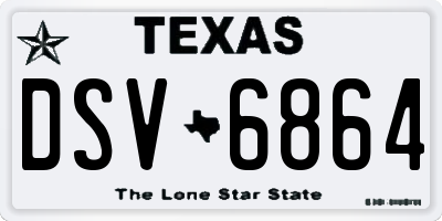 TX license plate DSV6864