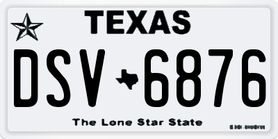 TX license plate DSV6876