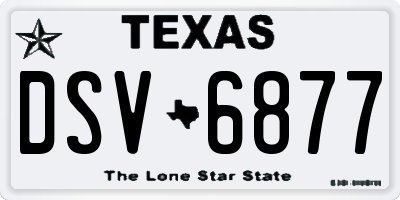 TX license plate DSV6877