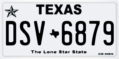 TX license plate DSV6879