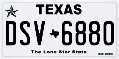 TX license plate DSV6880