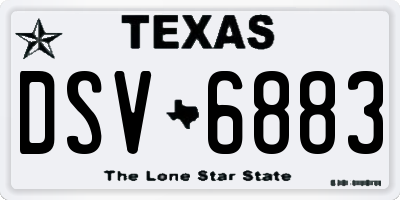 TX license plate DSV6883
