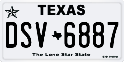 TX license plate DSV6887