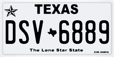 TX license plate DSV6889