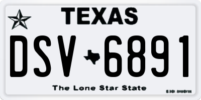 TX license plate DSV6891