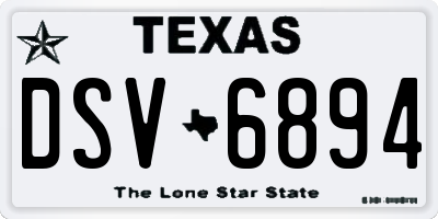 TX license plate DSV6894