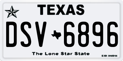 TX license plate DSV6896