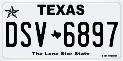 TX license plate DSV6897
