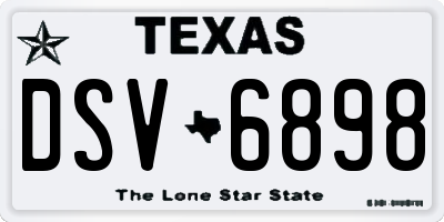 TX license plate DSV6898