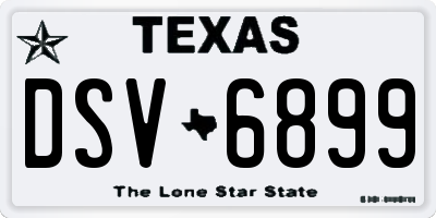 TX license plate DSV6899