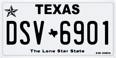 TX license plate DSV6901