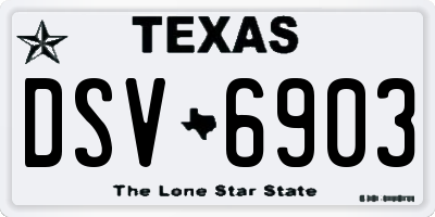 TX license plate DSV6903