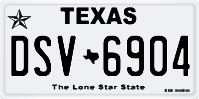TX license plate DSV6904
