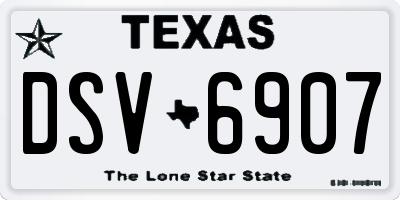 TX license plate DSV6907