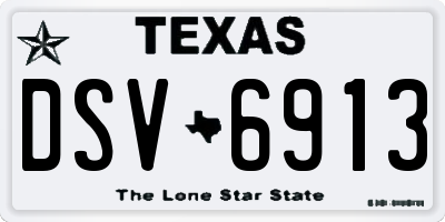 TX license plate DSV6913