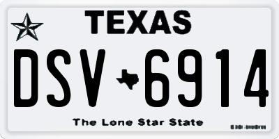 TX license plate DSV6914