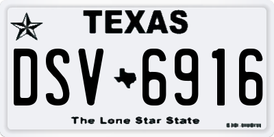TX license plate DSV6916
