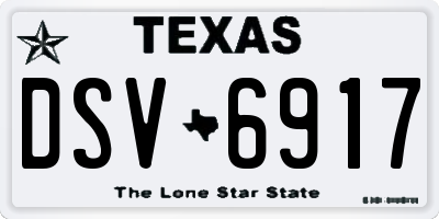 TX license plate DSV6917