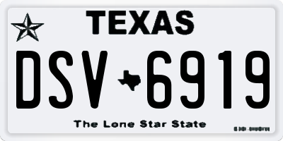 TX license plate DSV6919