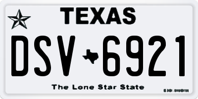 TX license plate DSV6921