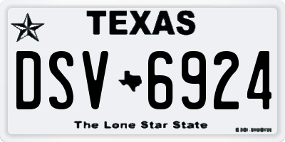 TX license plate DSV6924