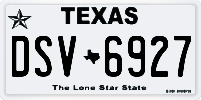 TX license plate DSV6927