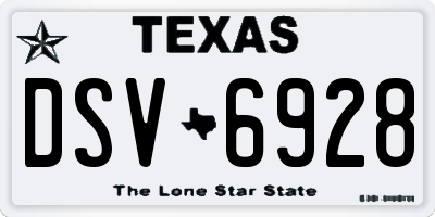 TX license plate DSV6928