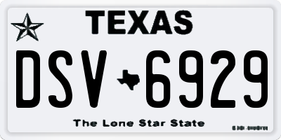 TX license plate DSV6929