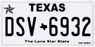 TX license plate DSV6932