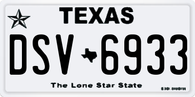 TX license plate DSV6933