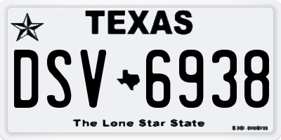 TX license plate DSV6938