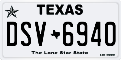 TX license plate DSV6940