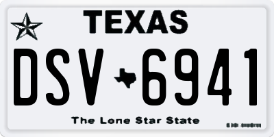 TX license plate DSV6941