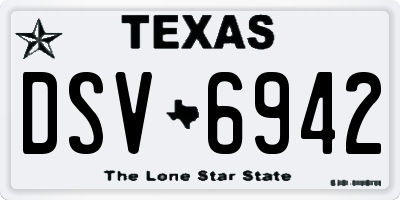 TX license plate DSV6942