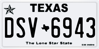 TX license plate DSV6943