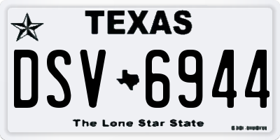 TX license plate DSV6944