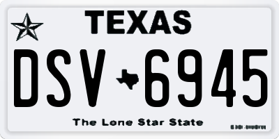 TX license plate DSV6945
