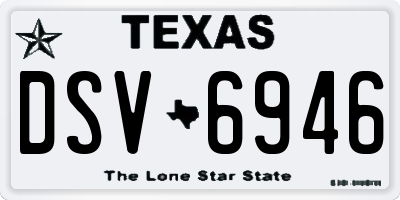 TX license plate DSV6946