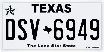 TX license plate DSV6949