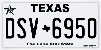 TX license plate DSV6950