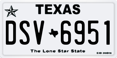 TX license plate DSV6951