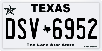 TX license plate DSV6952