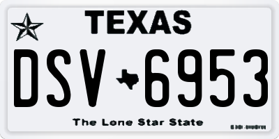 TX license plate DSV6953