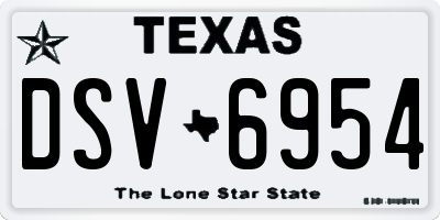 TX license plate DSV6954