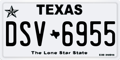 TX license plate DSV6955