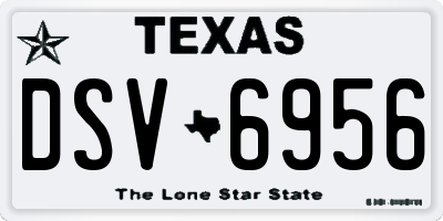 TX license plate DSV6956