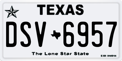 TX license plate DSV6957