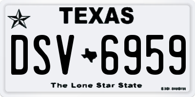 TX license plate DSV6959